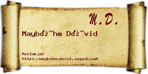 Mayböhm Dávid névjegykártya